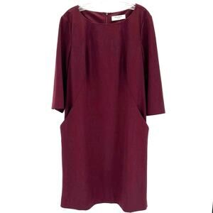 MM Lafleur women’s burgundy knee length sheath dress